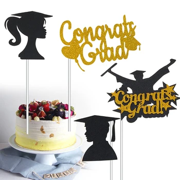 

4Pcs 2020 Graduation Cake Toppers Bachelor'S Clothing Congratulate Cupcake Fruit Picks Cake Decoration For Schoolmates Party