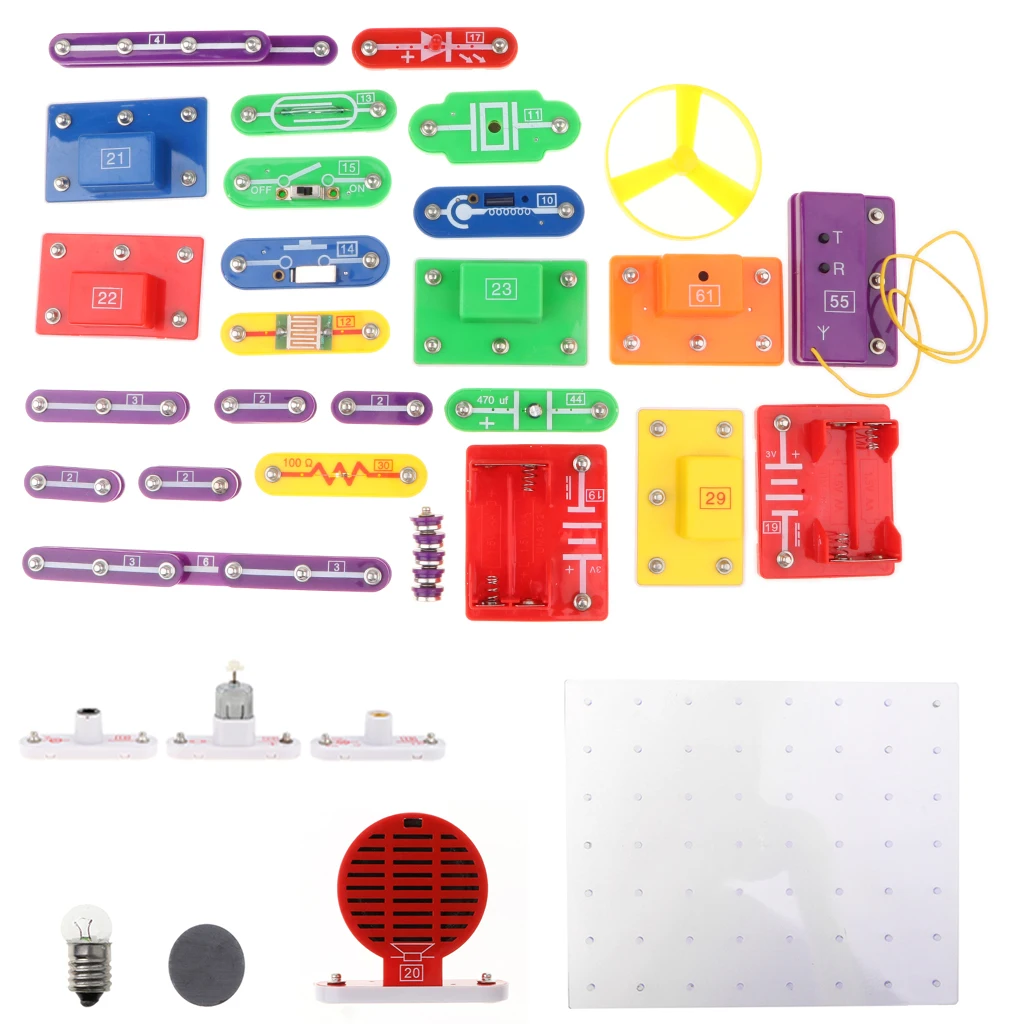 

W-5889 Electronics Exploration Kit DIY Building Blocks Kids Science Learning Toy | 5889 Projects | English Manual | 44 Pieces |