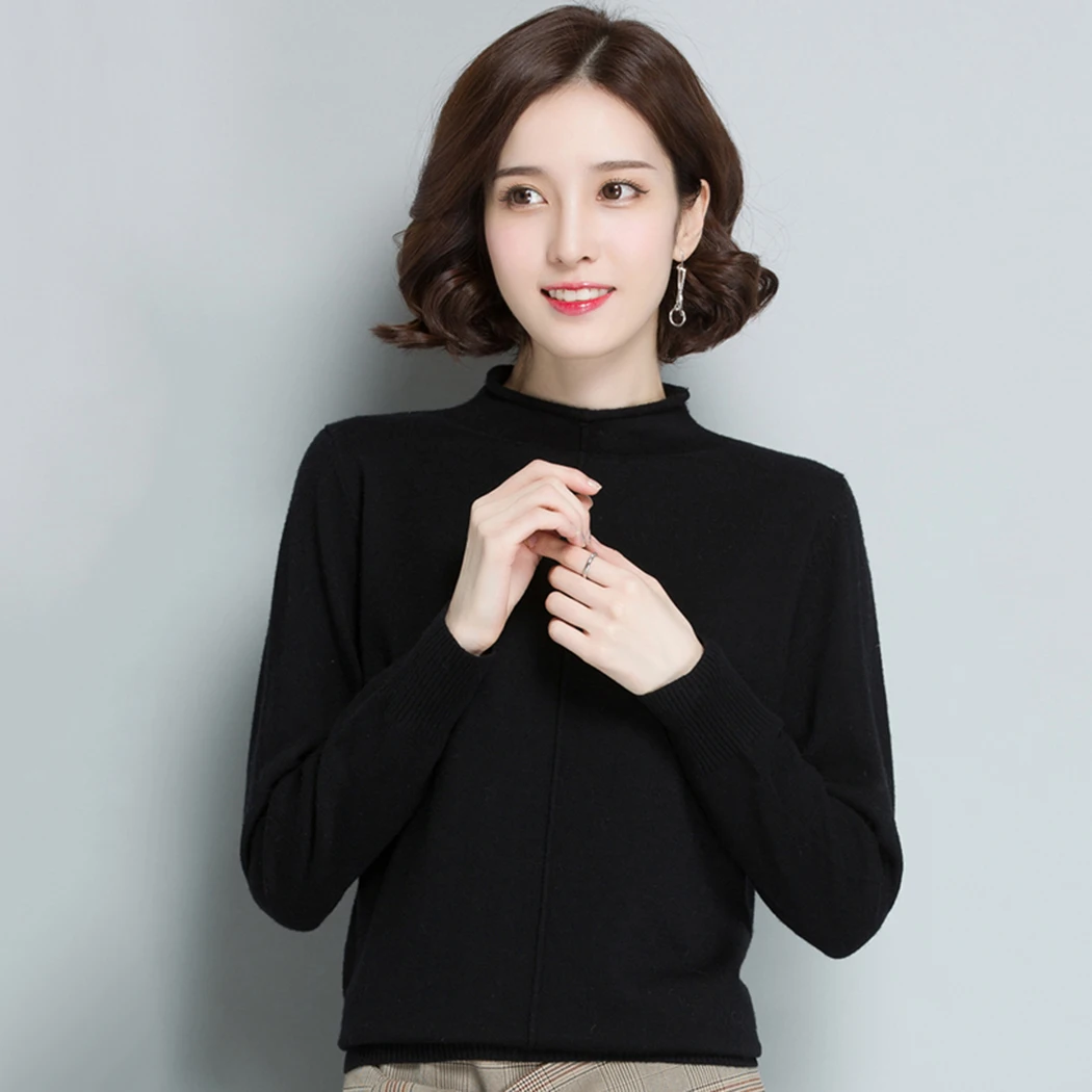 Korea Style Slim Knitted Sweater Women Fashion Solid Pullovers New Design Sweaters Fashion 