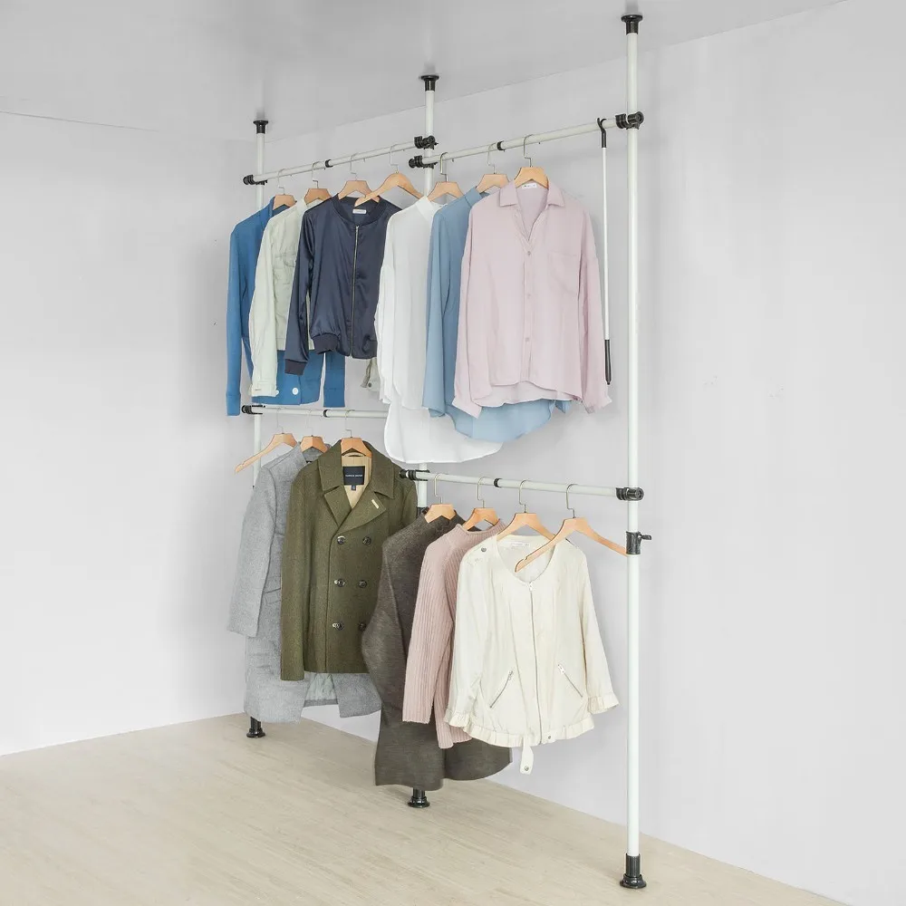 Sobuy Kls03 Adjustable Wardrobe Organiser Clothes Shelf System