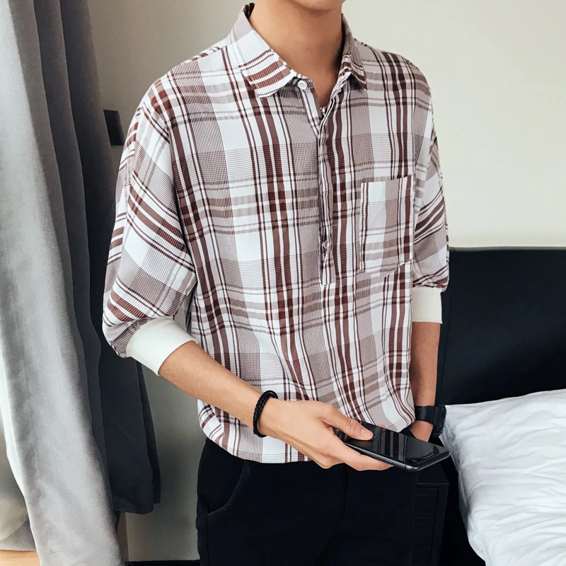 Download 2019 Summer Front Pocket Men Shirt Casual New Plaid ...