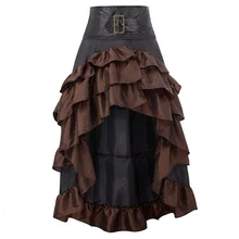 cool skirts Womens Retro Vintage faldas party club wear Steampunk Gothic Open Front Ruffled High-Low long maxi Skirt jupe femme cool skirts Womens Retro Vintage faldas party club wear Steampunk Gothic Open Front Ruffled High-Low long maxi Skirt jupe femme