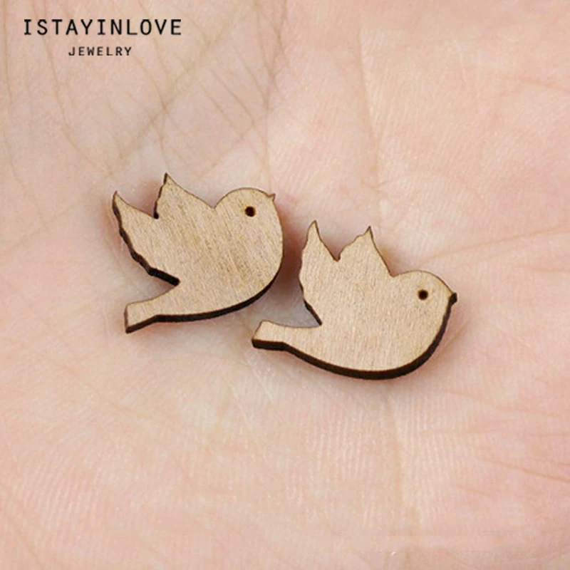 

Handmade Jewelry Making Supplies Beads Laser Cut Wooden Flying Bird Charm For DIY Necklace Earrings Brooch Ring SWC12 4