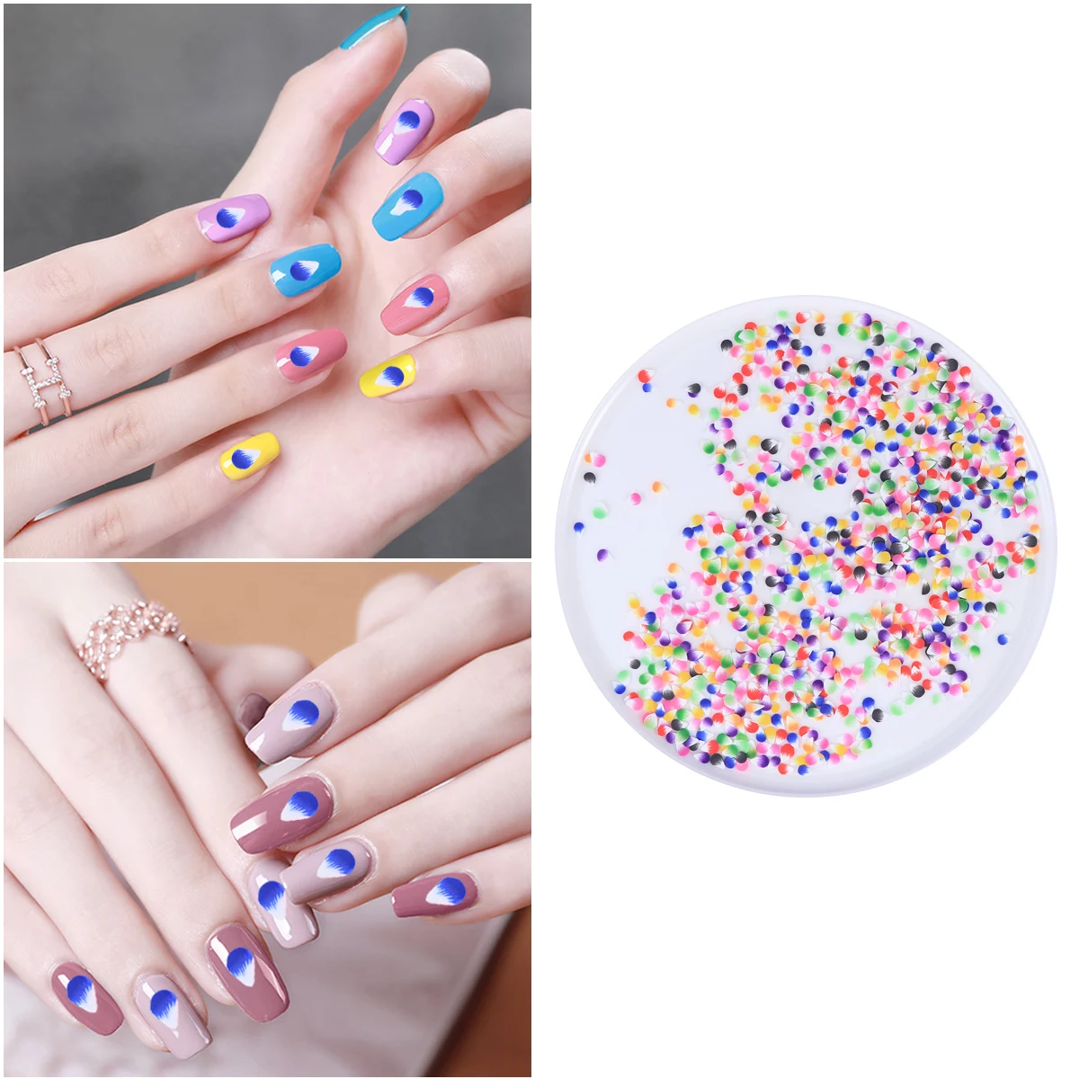 

1000pcs Fimo Slice Water Drop Pattern Colorful Ceramic Fashion DIY Slice Slice Nail Art Decorations Polymer Clay