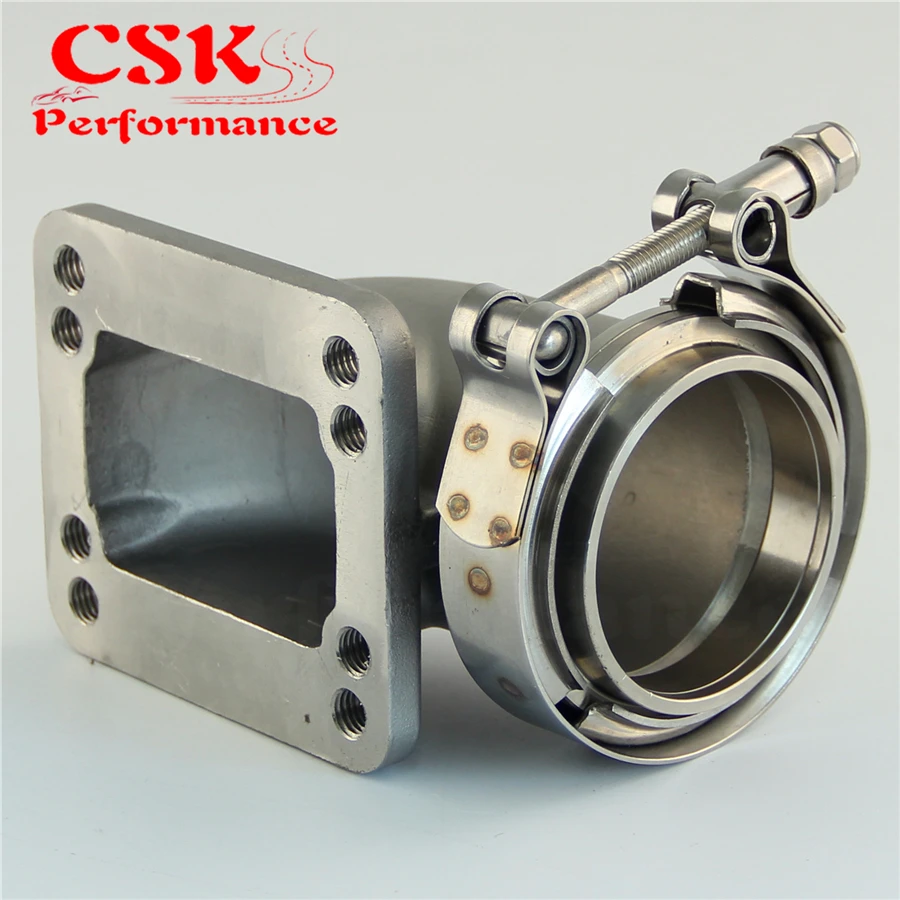 2 5 &quotVband 90 градусов Stainess SS для модели&quot Cast Turbo &quotлокоть адаптер фланец + зажим T3 T4