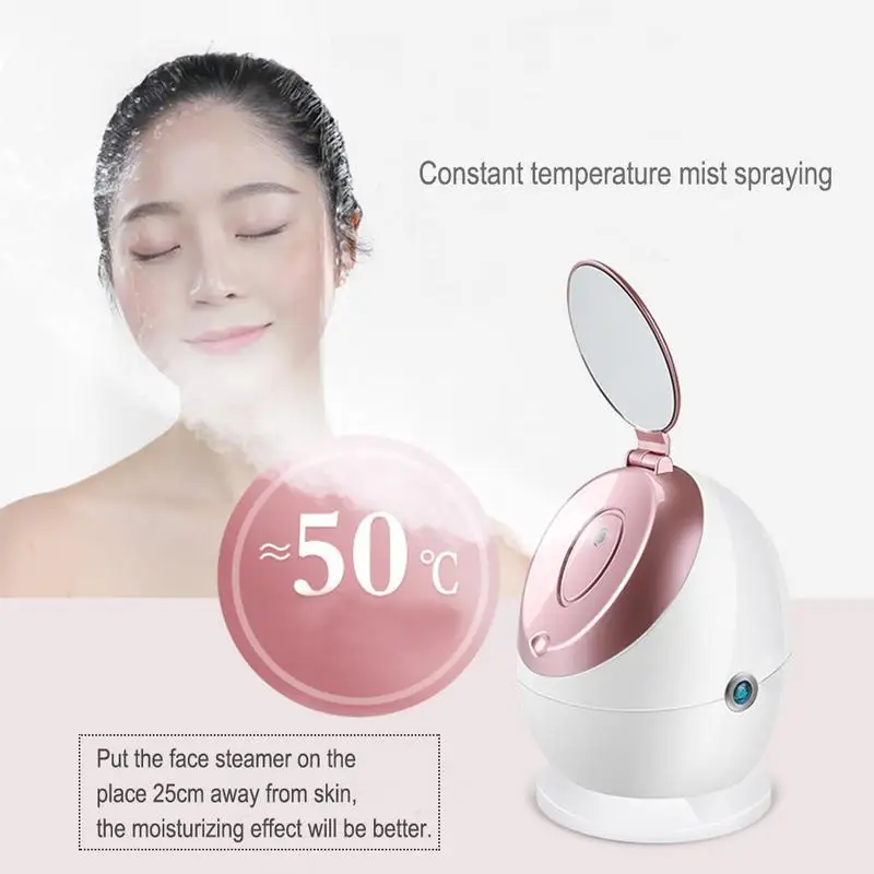 

Portable Facial Steamer Beauty Face Steaming Device Facial Thermal Sprayer Skin Care Tool with Makeup Mirror