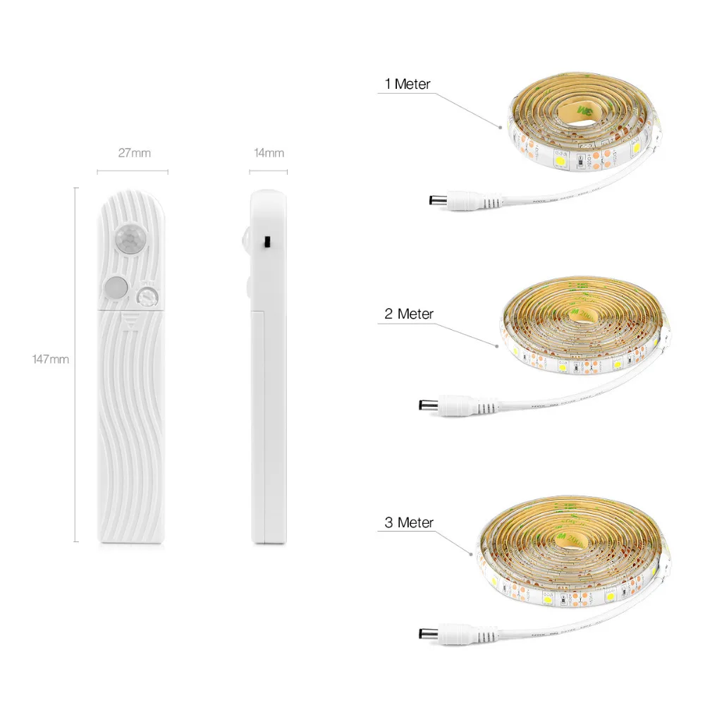 СВЕТОДИОДНАЯ лента Smd 5050 с датчиком движения 30 светодиодов/м 1/2/3 м|Подшкафные