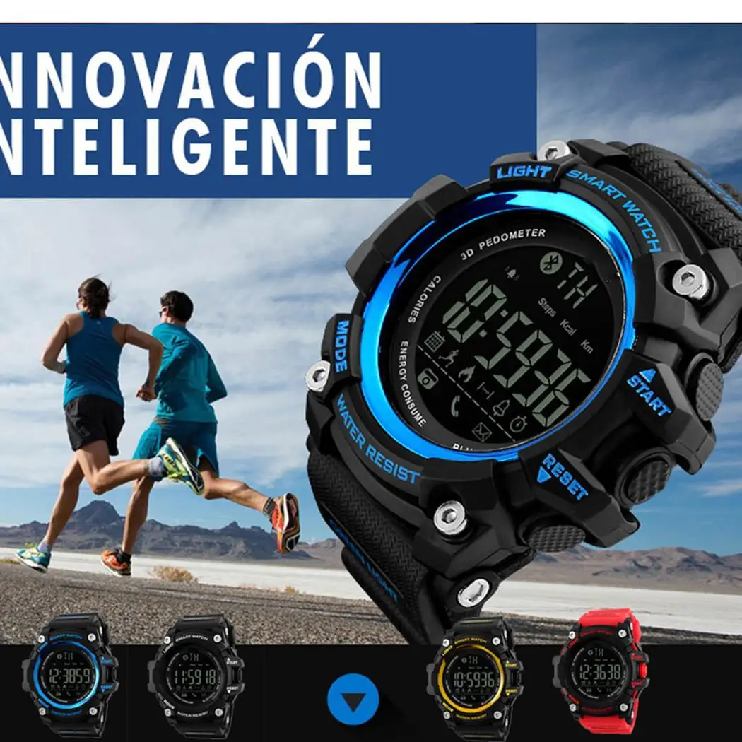 

Men Fashion Sport Digital Watch Outdoor Sports Casual Round Smart 5Bar Instructions Buckle Watch Pedometer