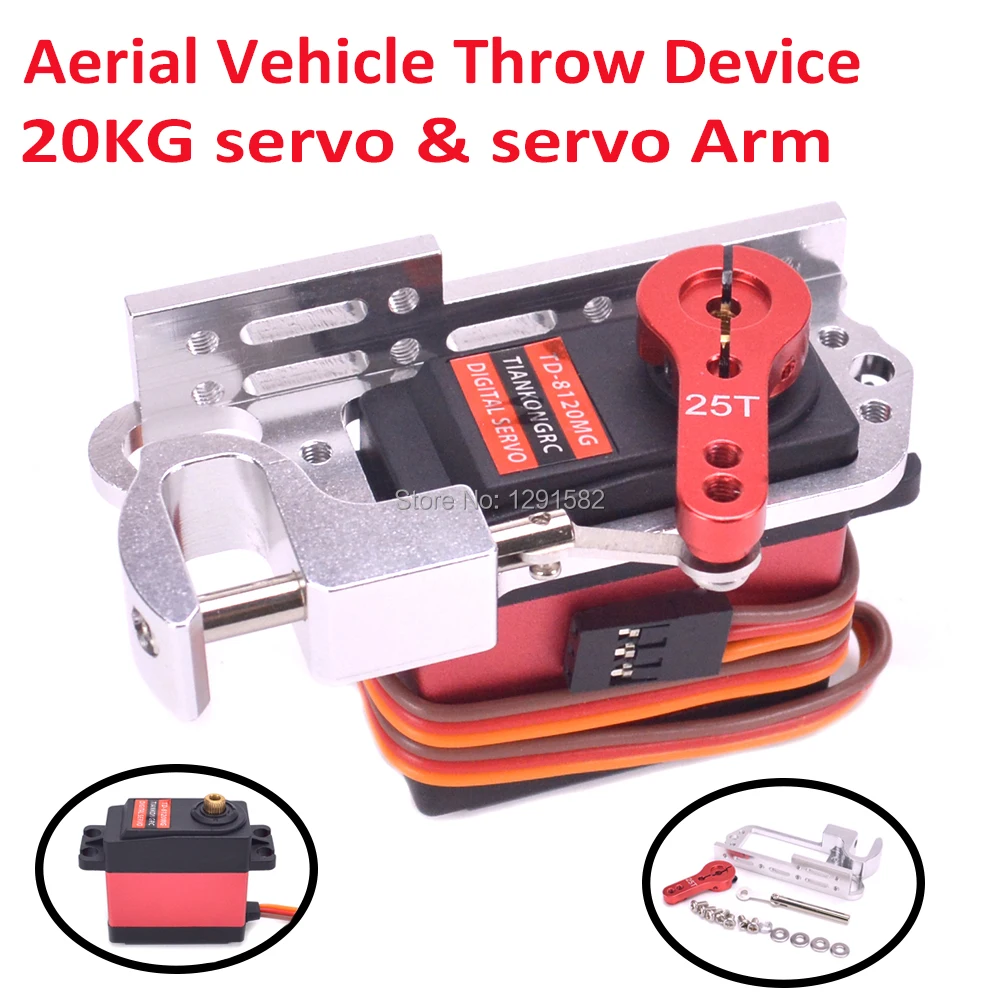 

Servo Parabolic Switch Device Aerial Vehicle Throw Device Tarot Dispenser With 20kg Servo & Arm 25T For Remote Controller Car RC