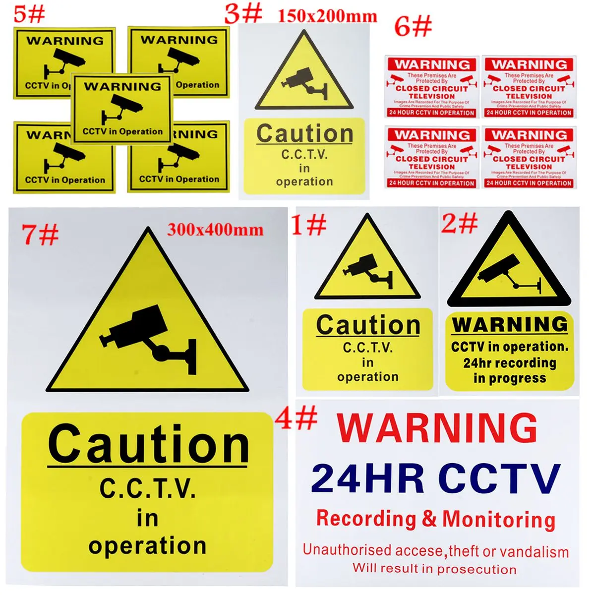 

Warning Security Vinyl Home CCTV Surveillance Camera Video Stickers Decal Signs