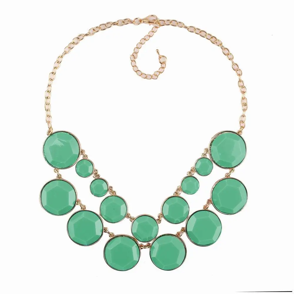 2018 Cheap Gold Color Chain Chunky Round Bead Pendant Necklaces For