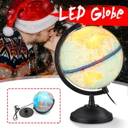 25 см 110 в ЕС Plug пластиковый Глобус мира Земля географические карты со светодиодный лампы Tellurion детей география развивающие игрушки подарки
