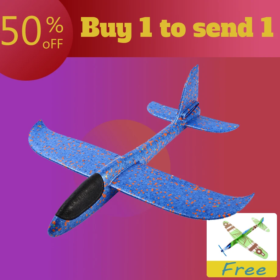 

Buy 1 to send 1 EPP Foam Hand Throw Airplane Outdoor Launch Glider Plane Kids Gift Toy 48CM Interesting Toys