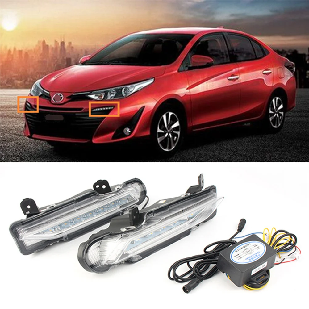 Светодиодный ные дневные ходовые огни противотуманные фары для Toyota Yaris 2017 - 2018 |