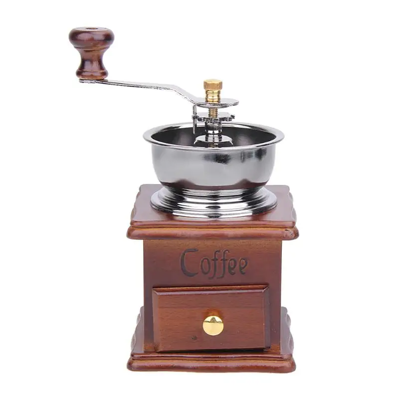 

Manual Coffee Bean Grinder Retro Wood Design Mill Maker Grinding Ferris Wheel Design Hand Coffee Vintage Maker Kitchen Tools