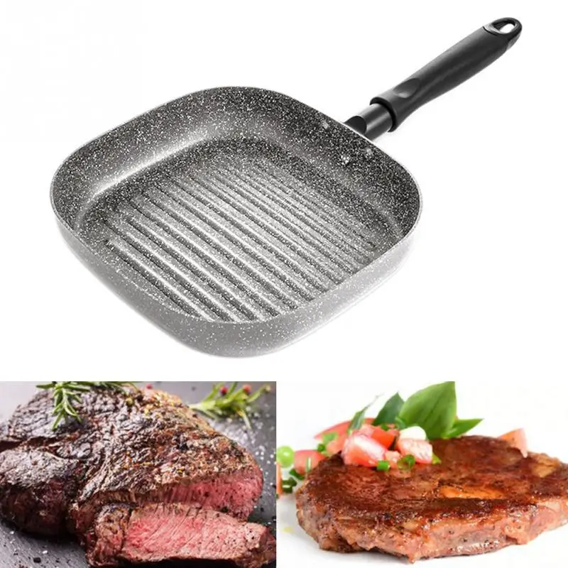 

universal home kitchen Steak meat Grill Striped Pan Easy Clean Non-stick Frying Griddle aluminum bakelite