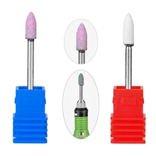 Meisha 2Pcs Ceramic Stone Nail Drill Bits Electric Machine Burrs Accessories Manicure Milling Cutter Remove Nail Gel Tool HF0007