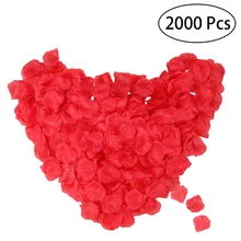 2000pcs Silk Red Rose Petals Lifelike Artificial Flower Decorations for Wedding Party