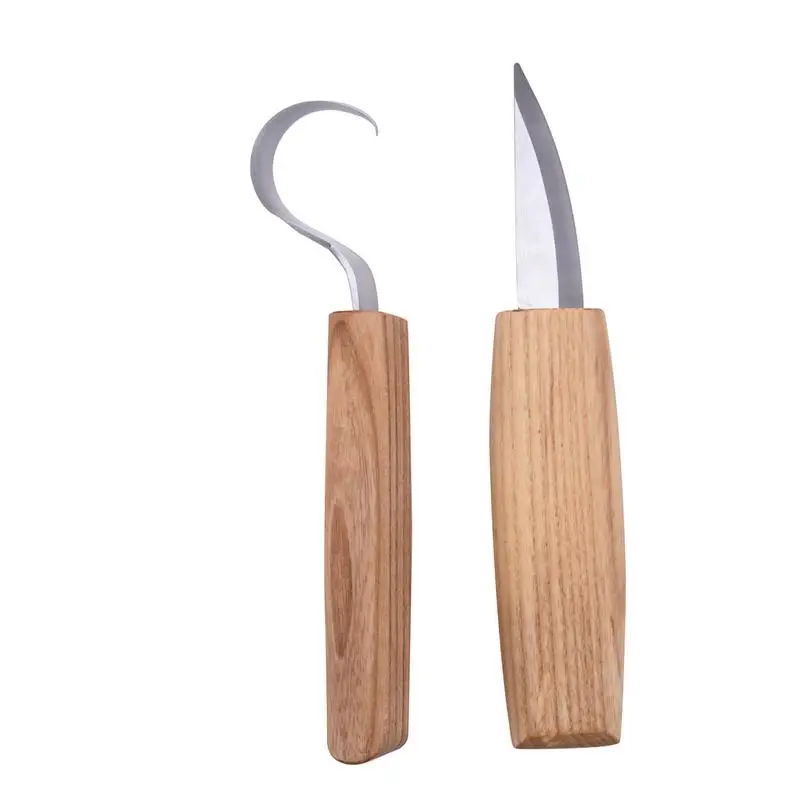 

2pcs/Set High Manganese Steel Paring Wooden Engraving Knife DIY Spoon Wood Handle Carving Knife Woodcut Tools