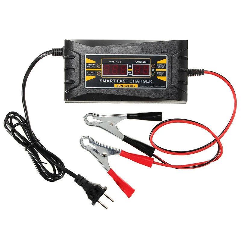 

12V 10A Smart Fast Battery Charger LCD Display For Car Motorcycle