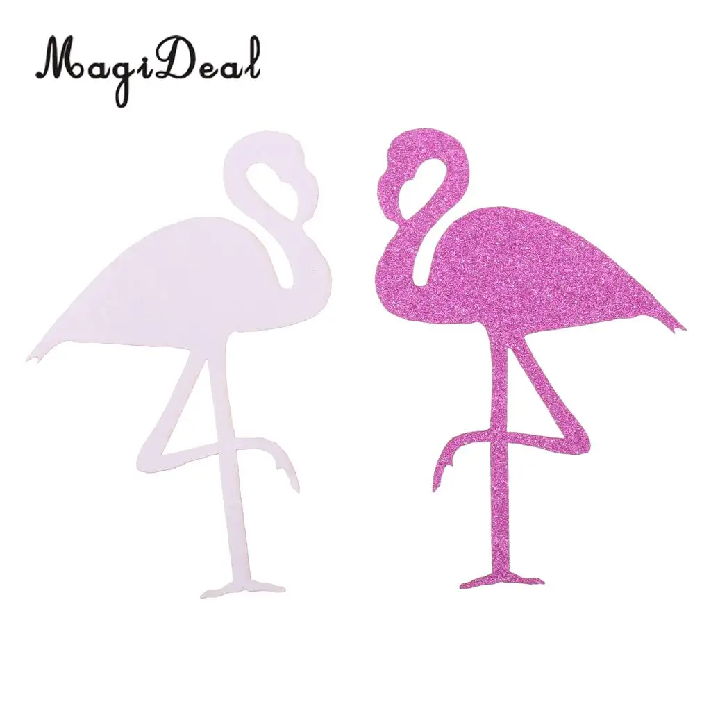 12pcs Glitter Paper Flamingo Stickers Bottle Cup Label Decal DIY Art Craft