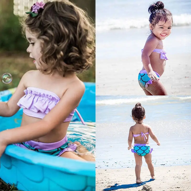 

2019 Newest Hot Toddler Kids Girls Mermaid Swimsuit Bikini Swimwear Swimmer Bather Clothing 2-7T