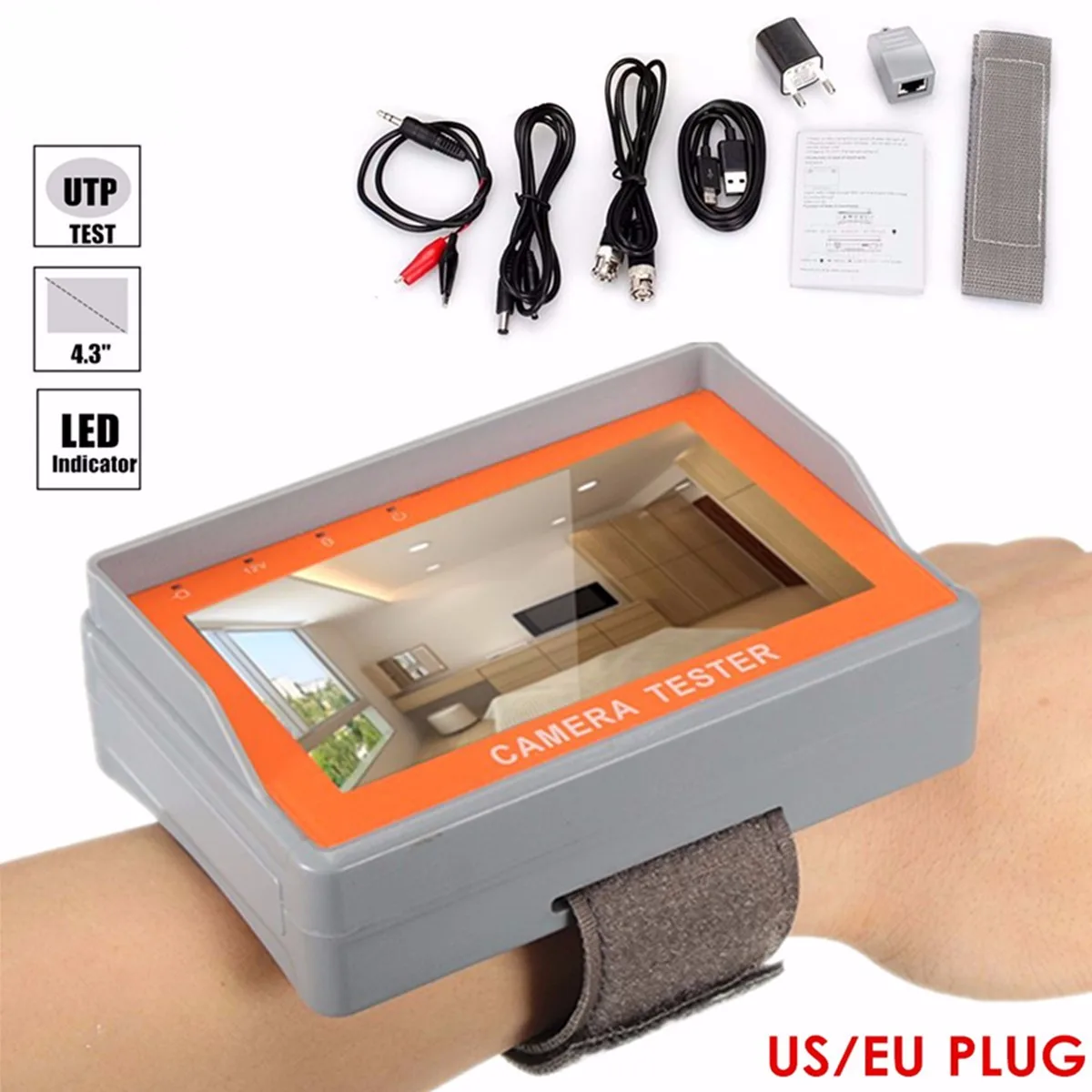 

4.3" 12V TFT LCD Audio Video Security Tester CCTV Camera AHD UTP Test Monitor CCTV Tester Camera Tester