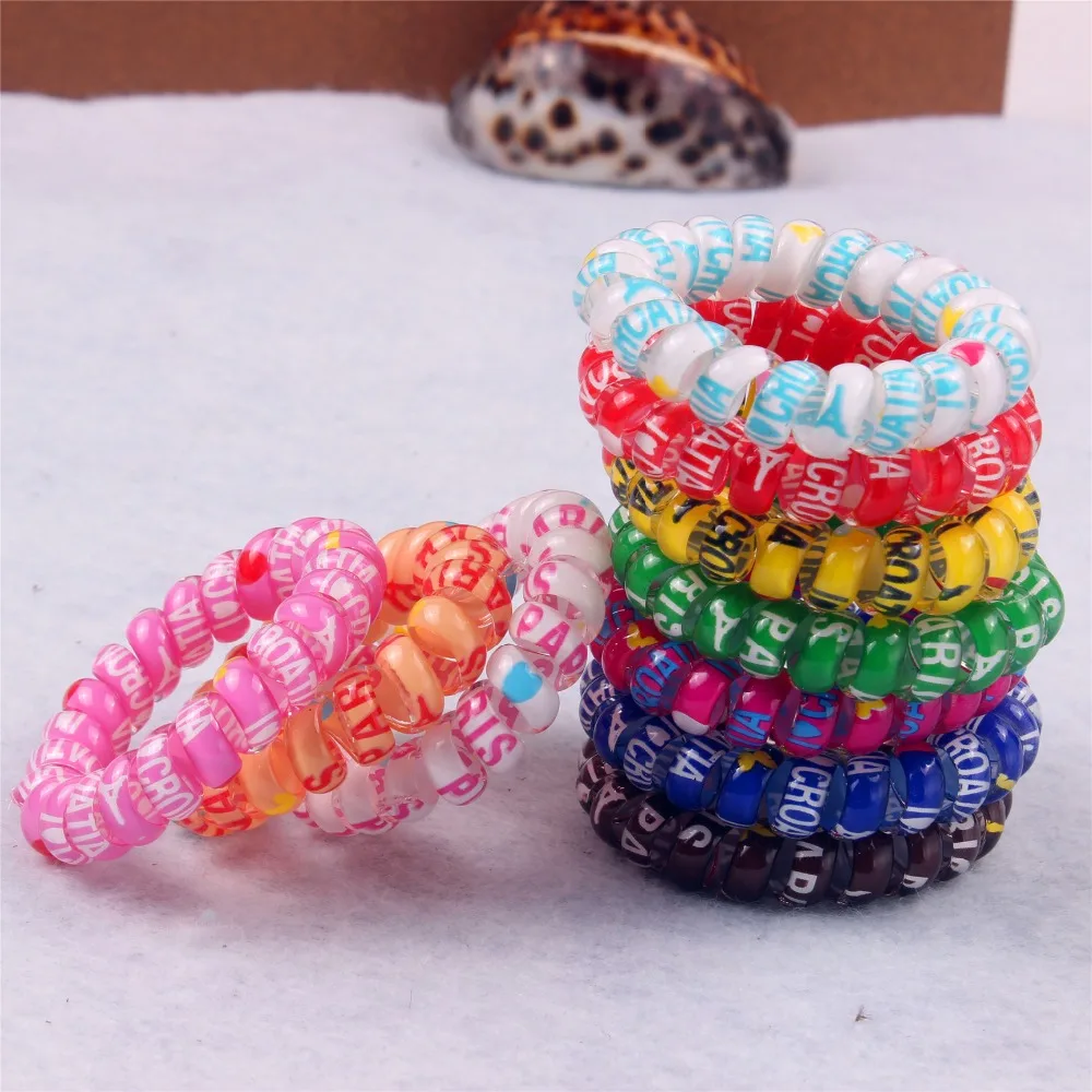

freeshipping 6 Pc/Lot Women Lady Girls candy colour fashion Hair Band Elastic Telephone Wire Style Hair Rope ponytail holder
