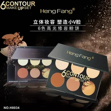 6 цветов, палитра контурной пудры для макияжа, привлекательный пейзаж, палитра для макияжа, основа для лица, прессованная пудра, консилер