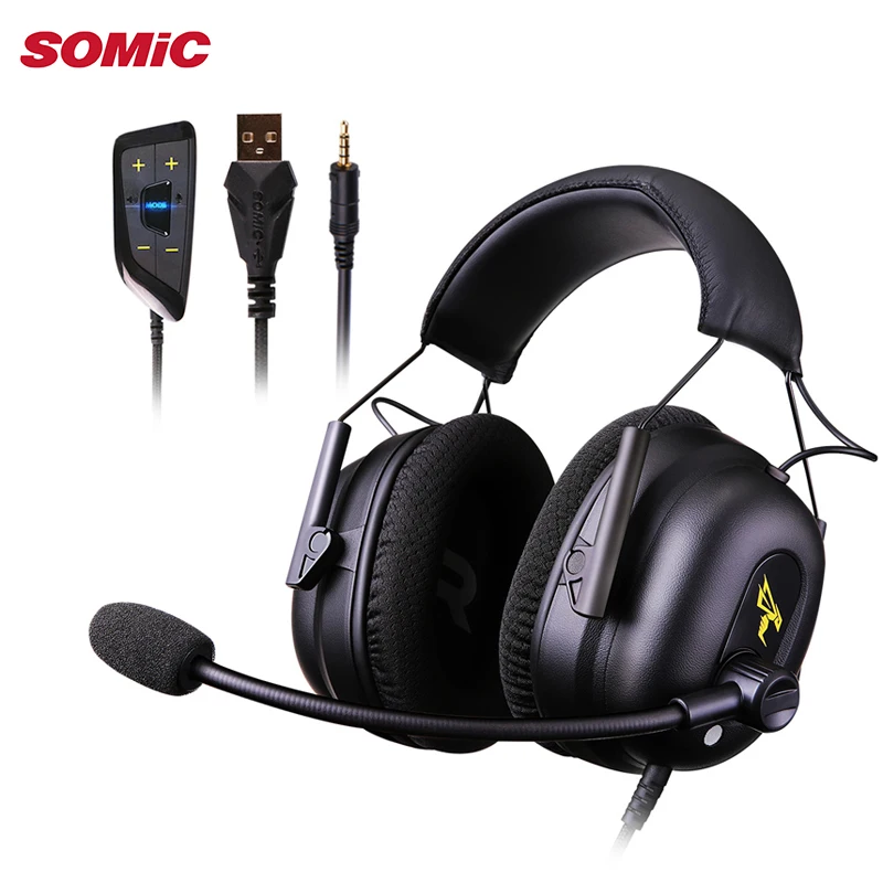 SOMIC G936N 7 1 виртуальным объемным звуком игровая гарнитура USB 3 5 мм Шум наушники с