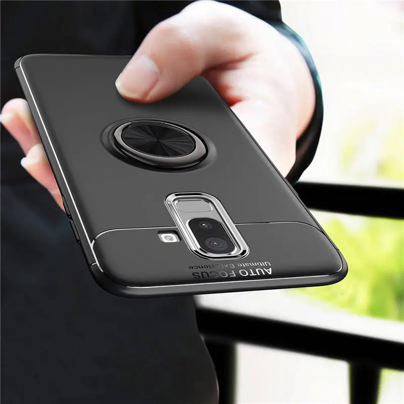 

For Samsung J8 2018 Case J810 J810F Cover Soft Silicone TPU Skin Cover for Samsung Galaxy J8 Magnetic Car Holder Ring TPU Cases