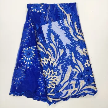 

2019 New Style French Net Lace Fabric 3D Flower African Tulle Mesh Lace Fabric High Quality African Embroidery Lace Fabric 5yard