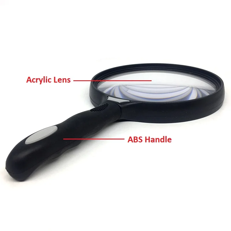 130 mm Large Lens Handle Magnifying Glass 2.5X Reading Magnifier Wide Field Map Newspaper Reading Jewelry Appreciation