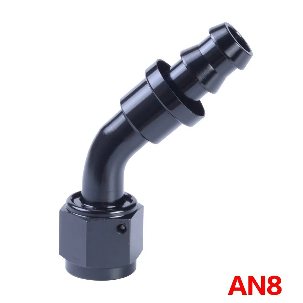 ESPEEDER Universal AN8 Push-on Hose End Fittings Fuel Oil Cooler Hose Fitting 0 45 90 180 Degree Reusable Connection Adapter