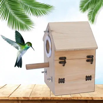 

Mini Cute Bird House Cage Breeding Box Nest Hatching Box Bird Feeder For Parrot Bird House Nest Parrot Rest And Build Nests