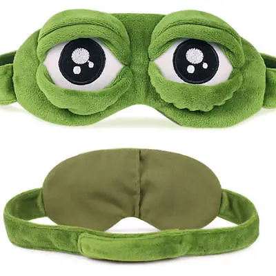 Модная кавайная маска для сна в путешествии 3D, мягкая маска для сна с изображением лягушки, забавная маска для сна с закрытыми/открытыми глазами для взрослых/детей