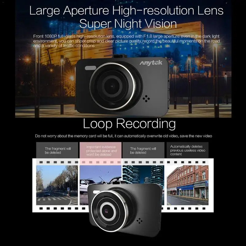 Car Accessories Car DVR Camera, Car Dash Cam, 1080P 170 Degree Car DVR Night Vision Dash Cam (without TF Card)