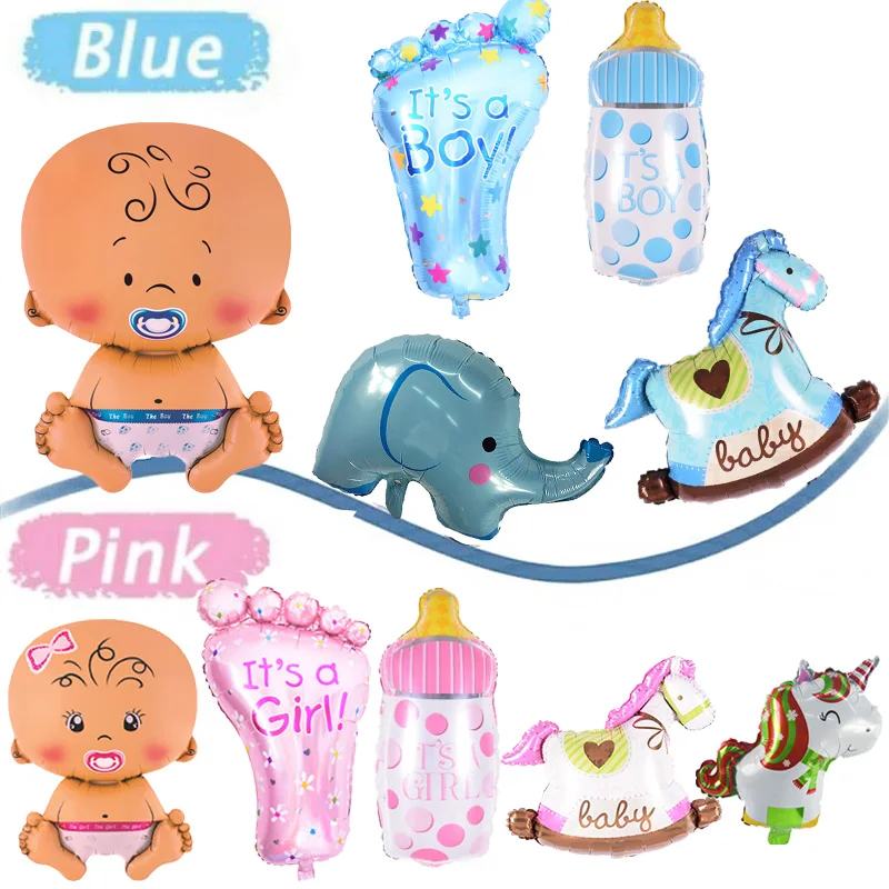 

5pcs Babyshower Gender Reveal Balloons Birthday Party Decorations Kids Cartoon Aluminium Foil Air Ballon Birthday Party Supplies