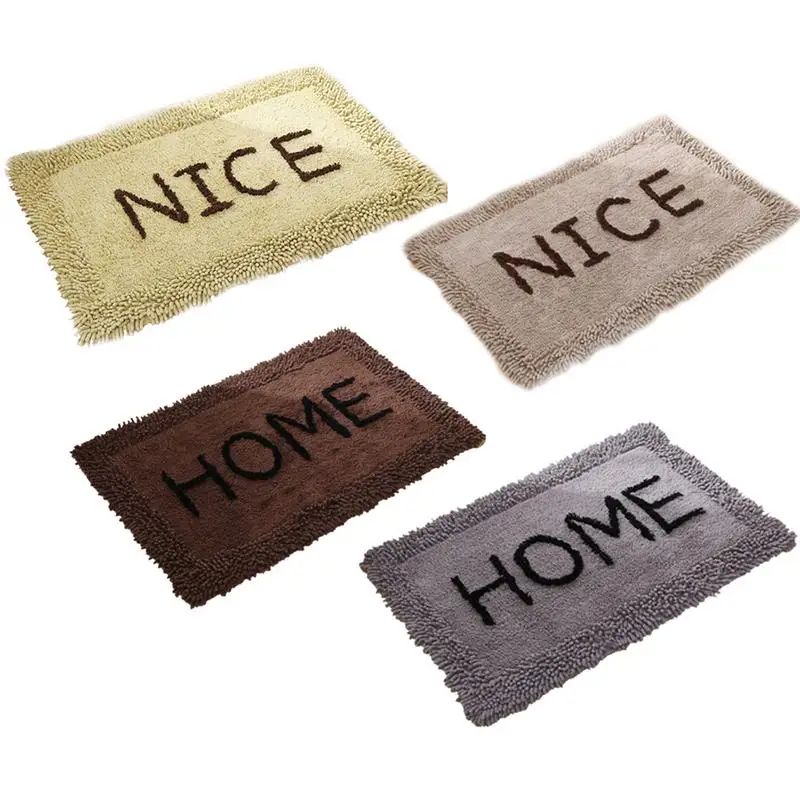 Буквенный хлопковый ковер для прихожей, Мягкий Нескользящий полиэфирный волоконный прочный мягкий легко чистящий коврик для прикроватной кухни, пола, спальни, домашних животных