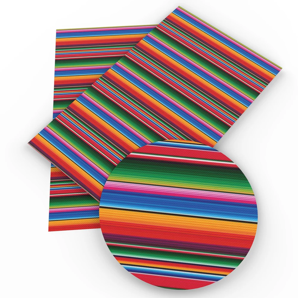 

david angie 20*34cm rainbow stripe faux artificial Synthetic leather fabric,DIY Garment Knotbow Bags Decoration Crafts,1Yc3819