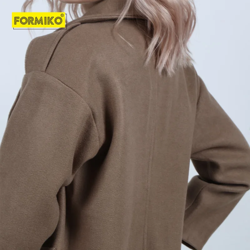 Formiko Женское зимнее пальто из шерсти. Мягкое длинное с отложным воротником.