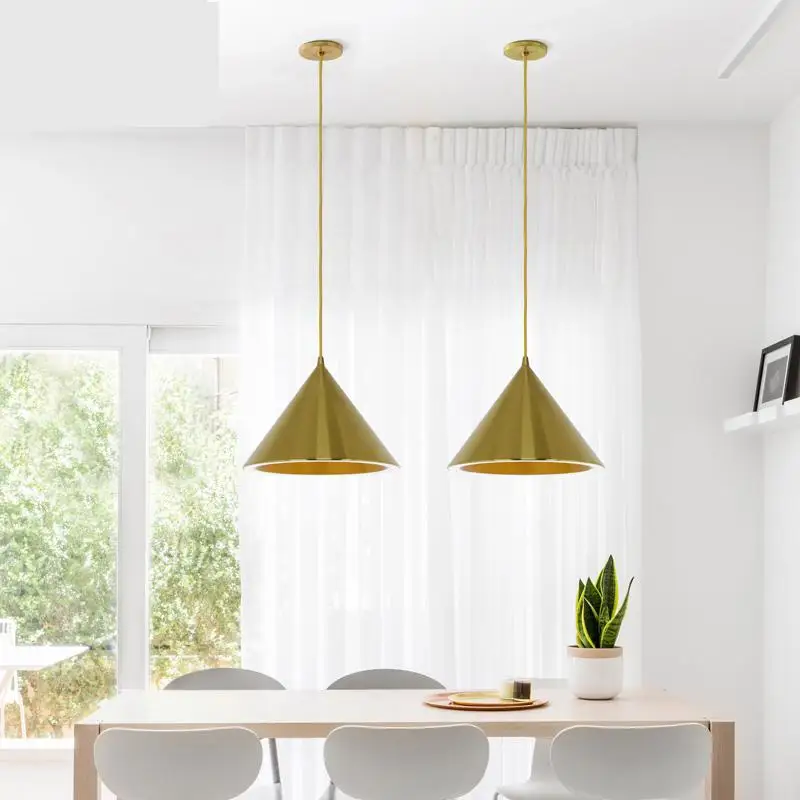 Современный скандинавский ресторан Pendant Lights латунный золотой алюминий Подвесной
