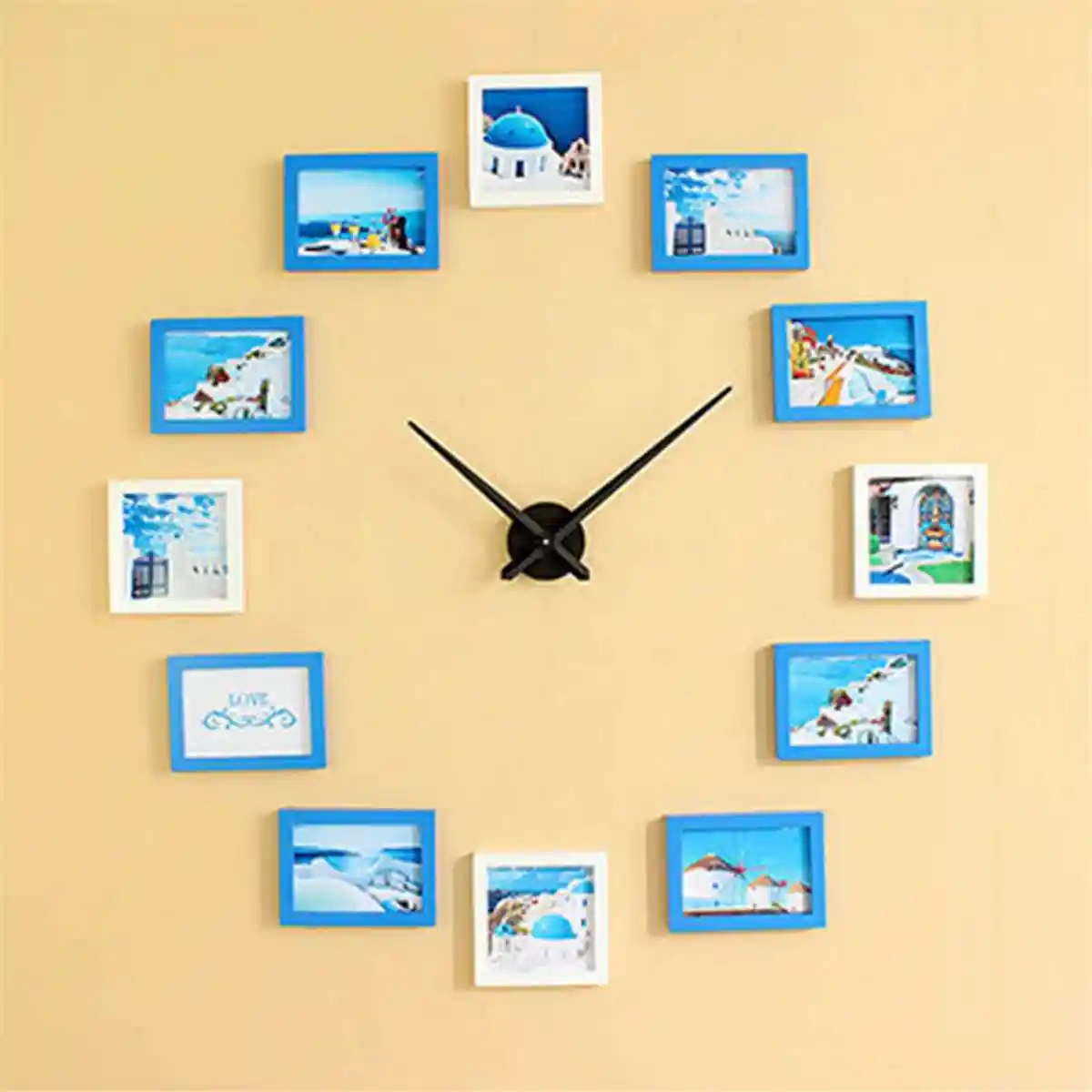 2019 12 Photo Frames Diy Wall Clock Modern Design Wood Photo Frame Clock Nordic Style Art Pictures Clock Watch Home Decor Wall Clocks Aliexpress