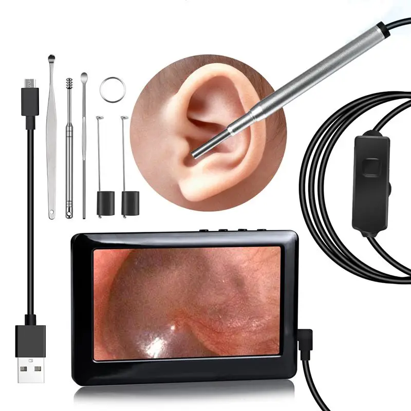 

2 In 1 Multifunctional USB Ear Cleaning Tool 4.3 in HD Visual Ear Spoon Earpick With Mini Camera Ear Care Cleaning Tools