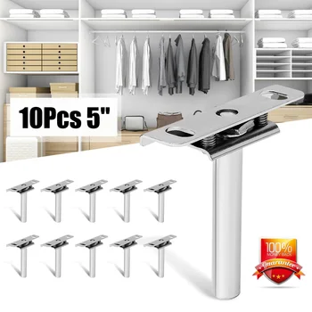 

10Pcs Heavy Tool Concealed Floating Wall Shelf Support Metal Bracket 5/4/3 inch For 20-30mm Shelf Thickness for Bookshelves