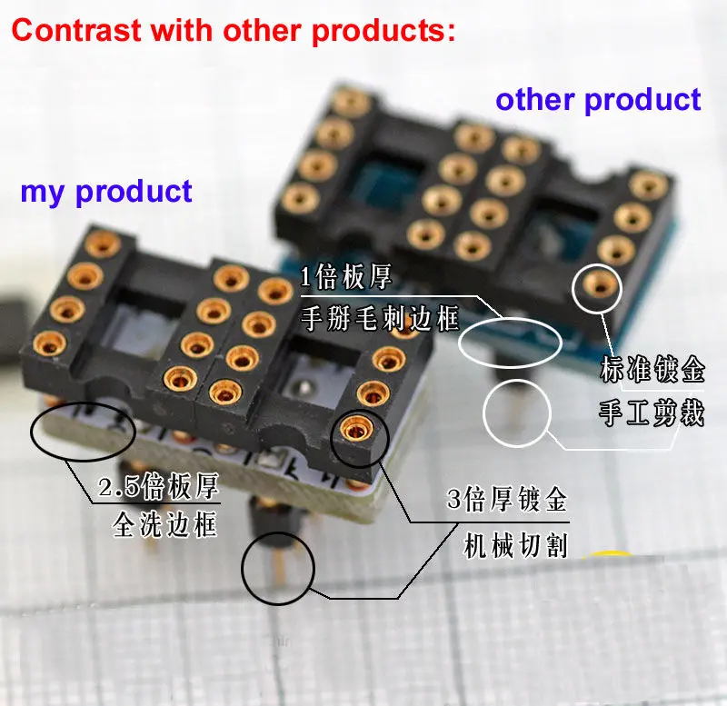 

Gold-plated DIP8 Mono to Dual Op Amp Adapter Converter OP amplifier IC socket OPA128 OPA627 AD847 AD797