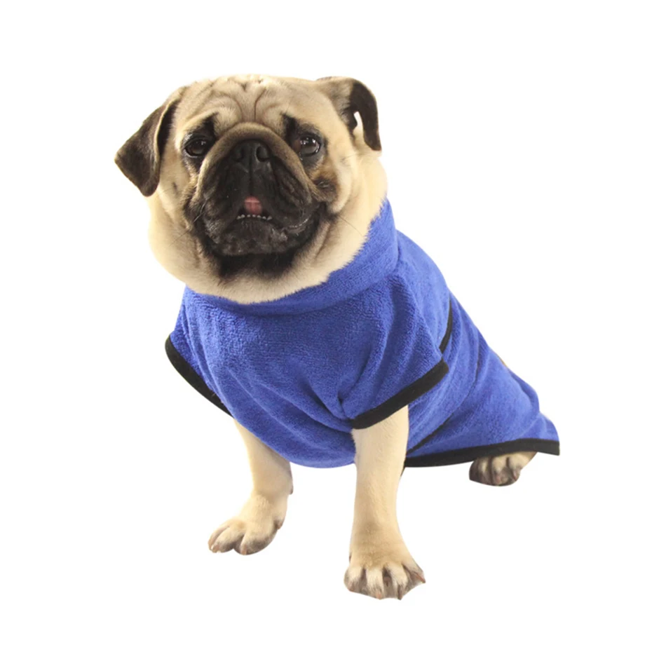 Халат для собак, супер впитывающее полотенце из супертонких волокон, теплая одежда для маленьких щенков, собак, сушка, плюшевое банное пальто, товары для ухода