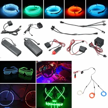 

Halloween Christmas Party Decoration Neon Light,2/3/4/5x 1M EL Wire Light with 2/3/4/5-in-1 Splitter with Controller/Car Charger