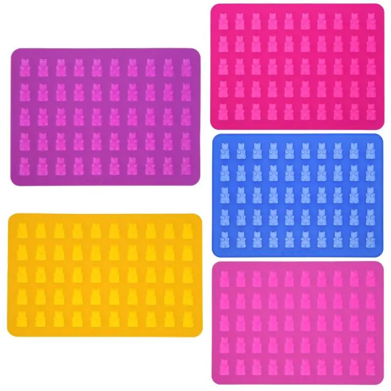 

Silicone 50 Grids Gummy Bears Chocolate Candy Cake Mold Ice Tray Party Wedding Baby Shower Decorating Baking Tools