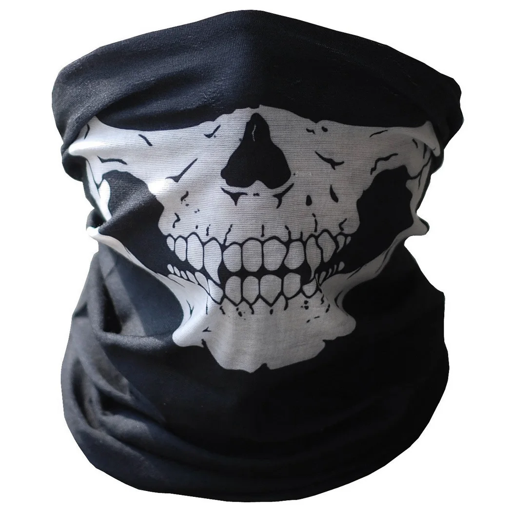 

Fashionable Handsome Skull Face Rectangular Face Scarf Skull Face Half Face Mask Motorcycle Biking Rave Mask Paintball